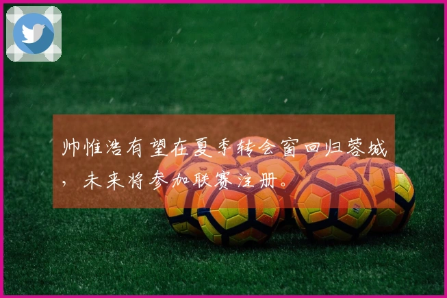 帅惟浩有望在夏季转会窗回归蓉城，未来将参加联赛注册。